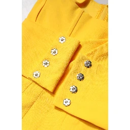 Yellow One Shoulder Side Slit Midi Dress