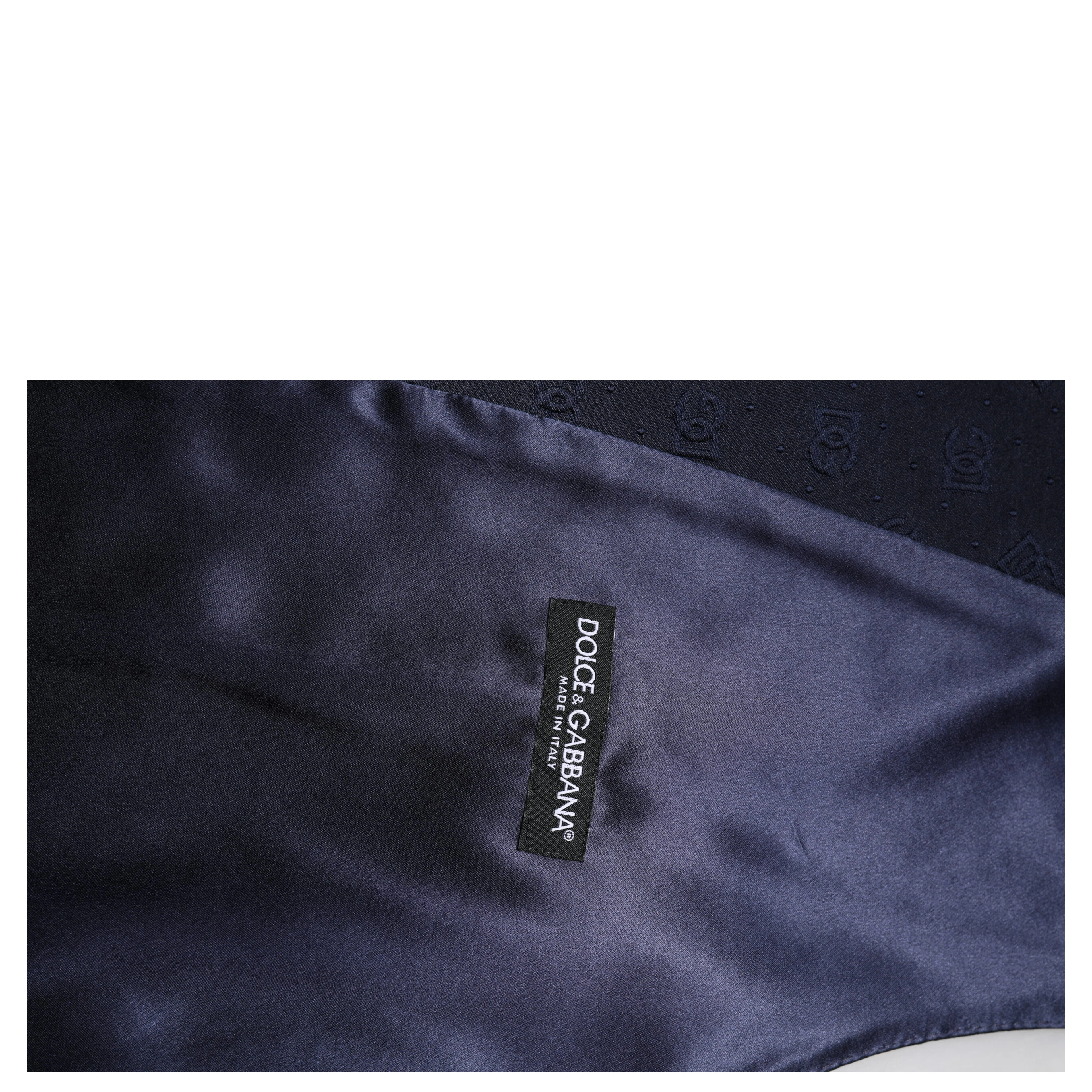 Dark Blue Logo Wool Formal Men Waistcoat Vest