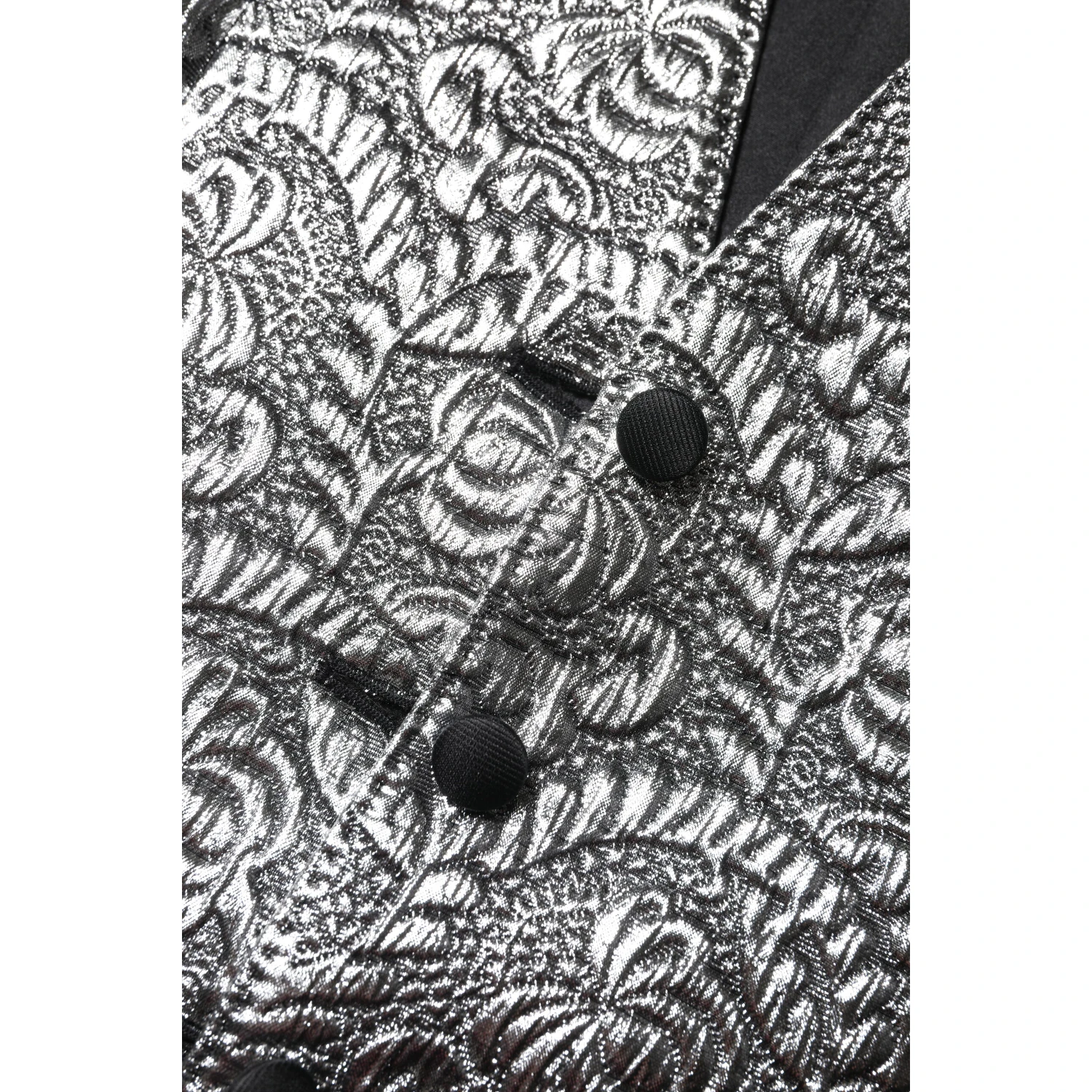 Silver Floral Jacquard Sleeveless Vest Top