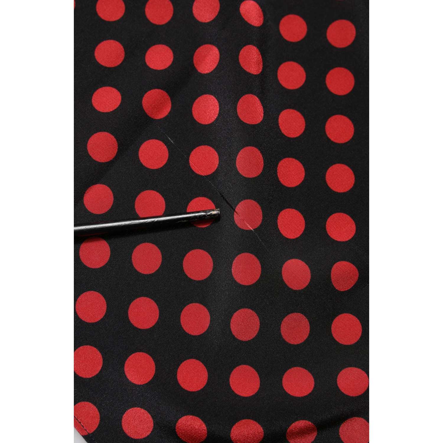 Black Red Polka Dot Silk Long Sleeves Top