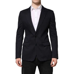 Dark Blue TAORMINA Cotton Blazer Suit Jacket