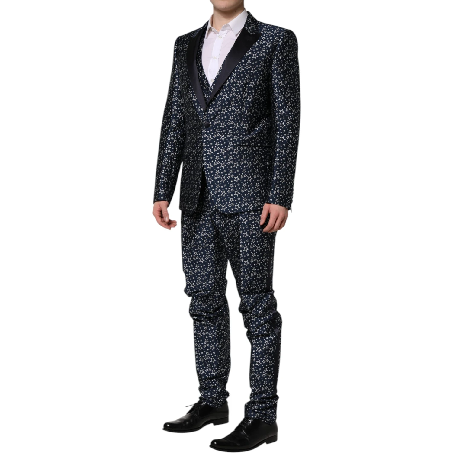 Blue MARTINI Star Jacquard 3 Piece Suit