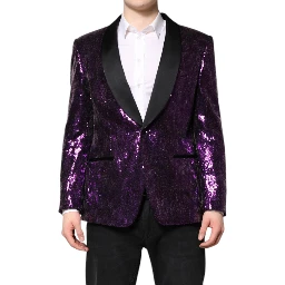 Purple SICILIA Sequin Embellish Coat Jacket