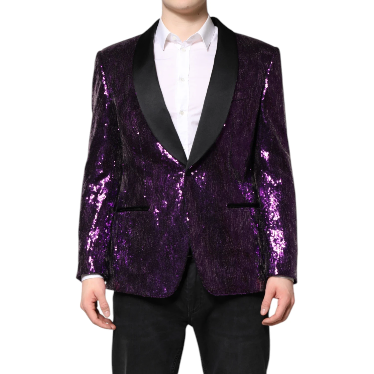 Purple SICILIA Sequin Embellish Coat Jacket