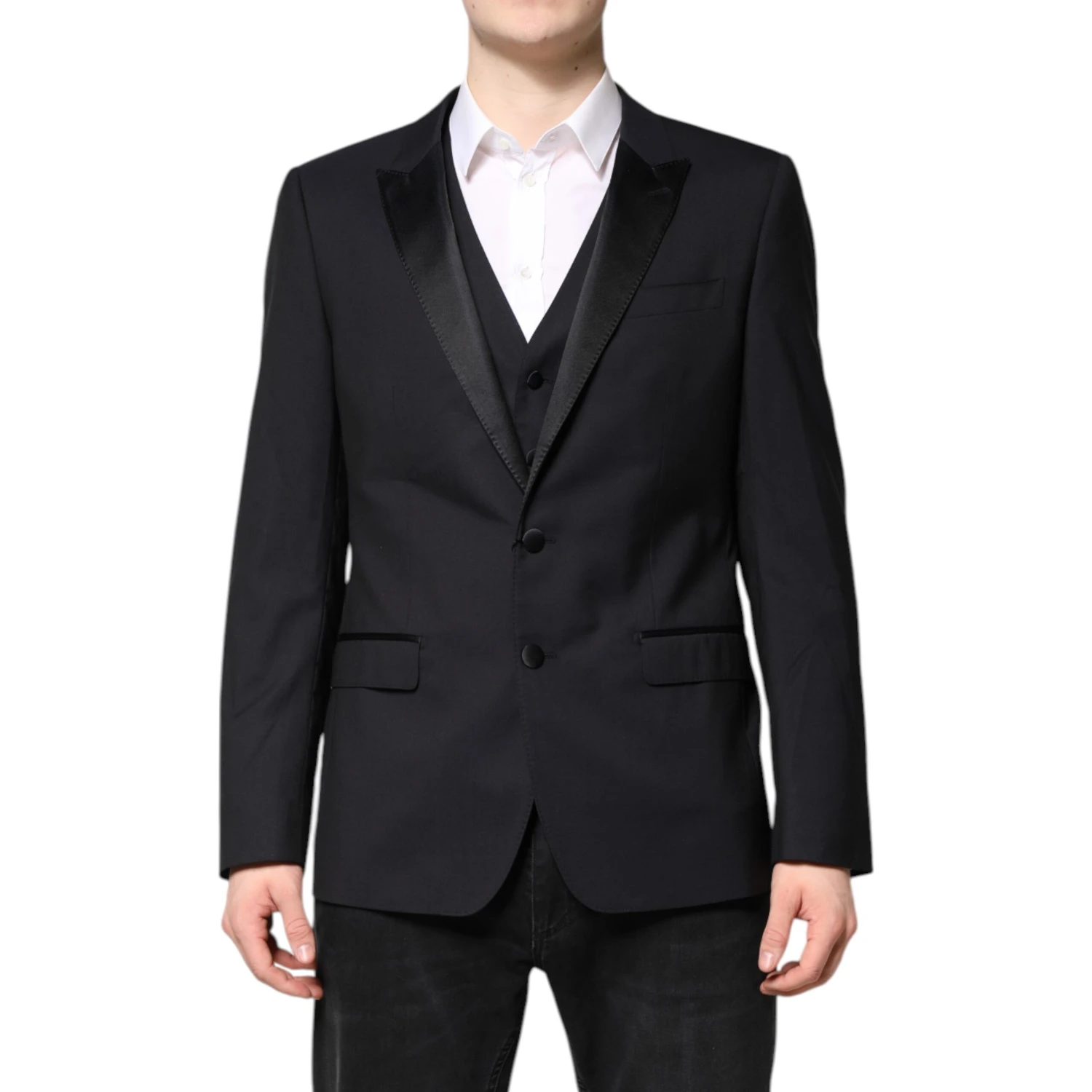 Dark Blue MARTINI Wool Suit 2 Piece Jacket