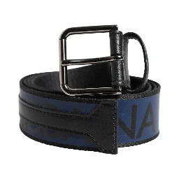 Black Blue DG Logo Silver Metal Buckle Belt