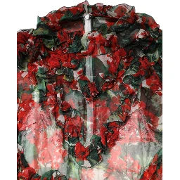Multicolor Ruffle Floral Long Sleeves Dress