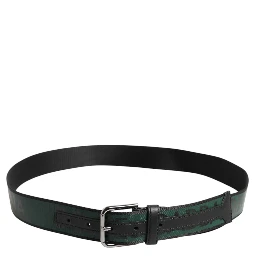 Green Black Polyester DG Logo Buckle Belt