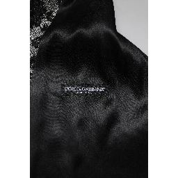 Black Gray Brocade Formal Men Waistcoat Vest