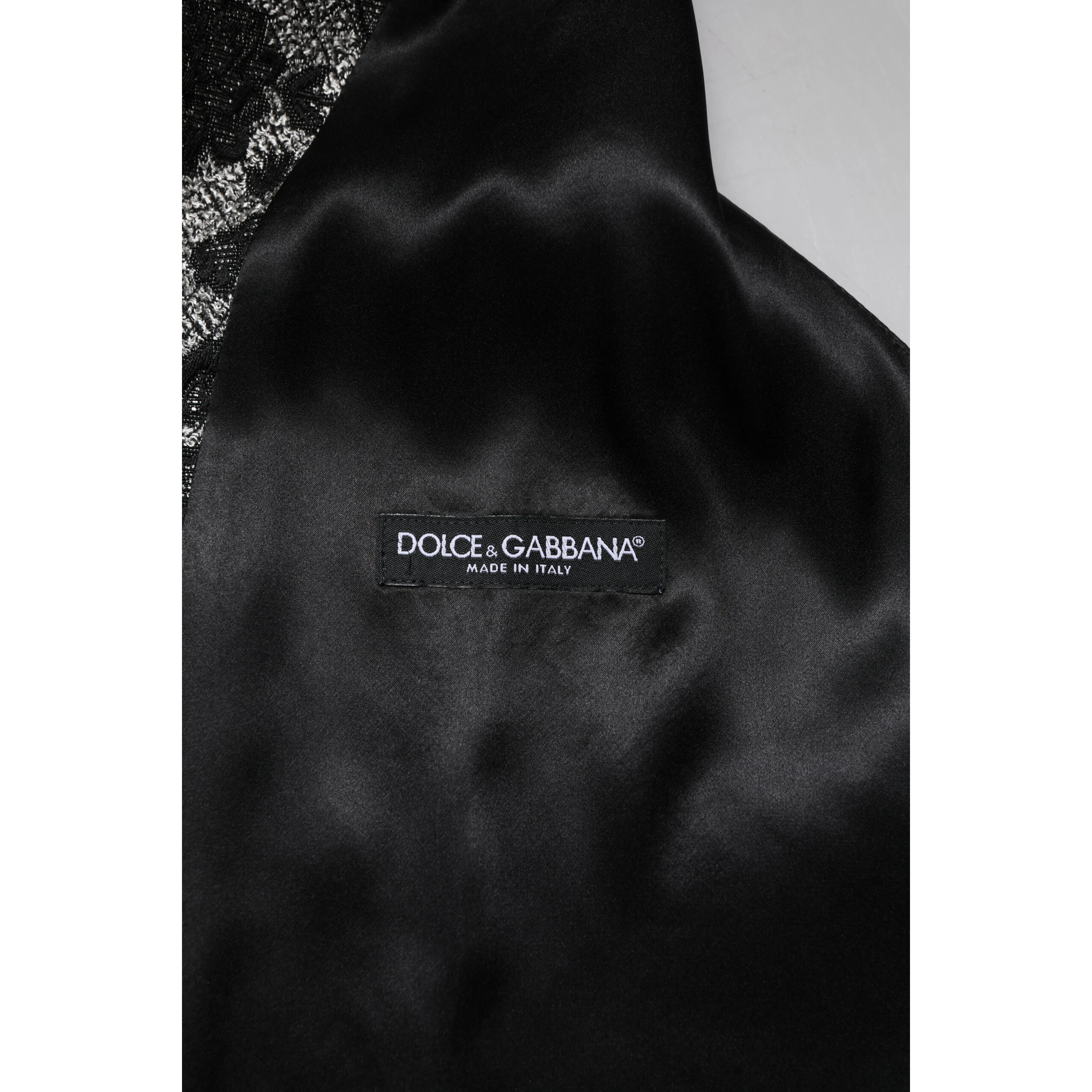 Black Gray Brocade Formal Men Waistcoat Vest