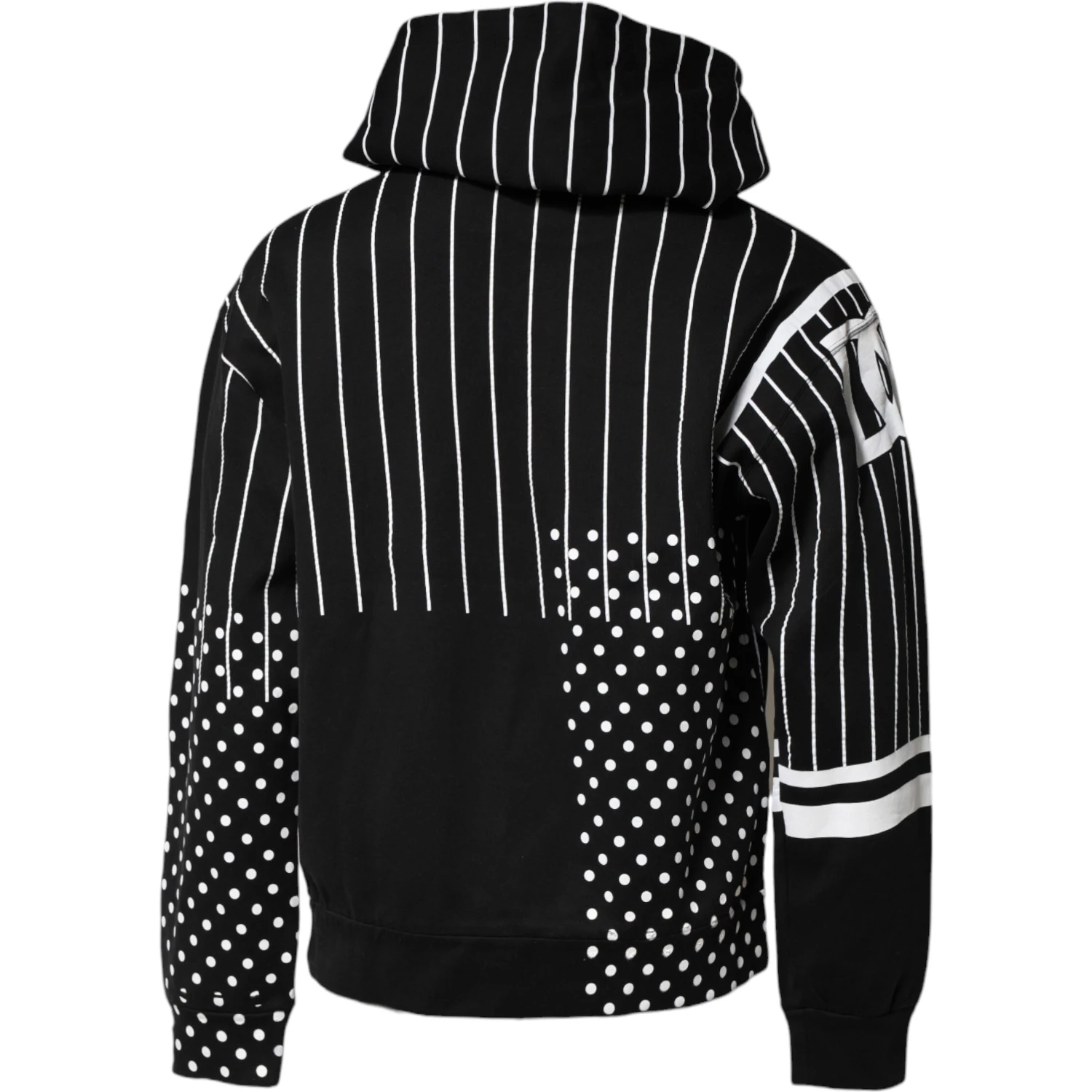 Black White Stripe Hooded Sweatshirt Sweater