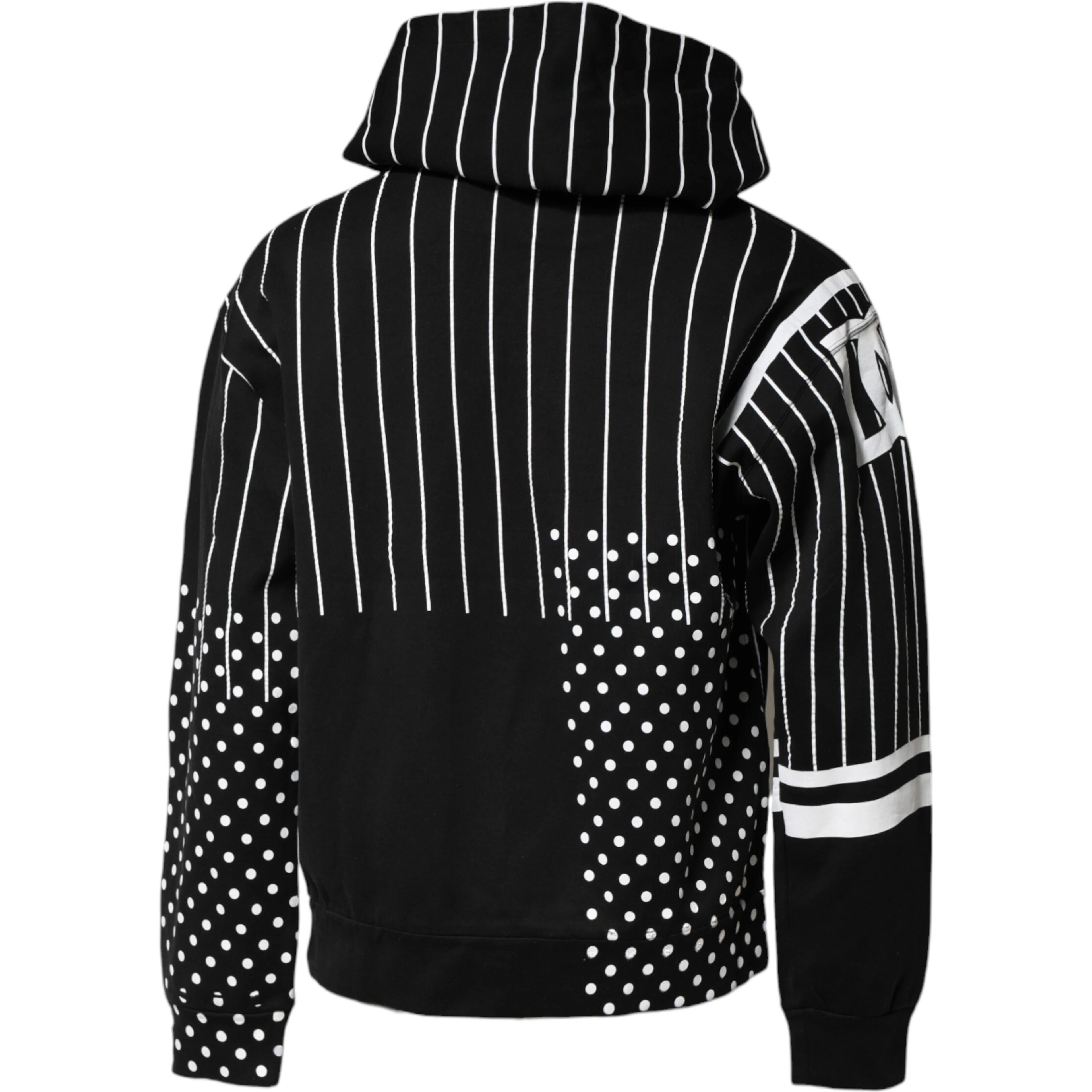 Black White Stripe Hooded Sweatshirt Sweater