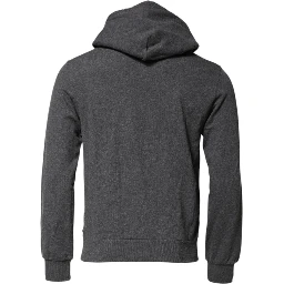Gray Logo Patch Hooded Sweatshirt Sweater