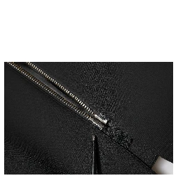 Black Polyester Single Breasted Trench Coat Jacket
