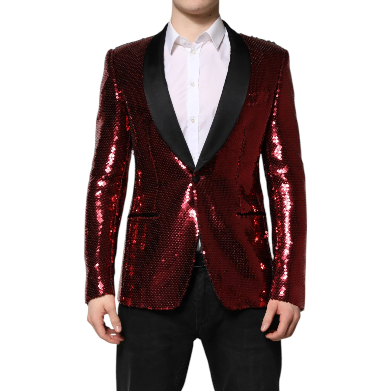 Red SICILIA Sequin Embellish Blazer Jacket
