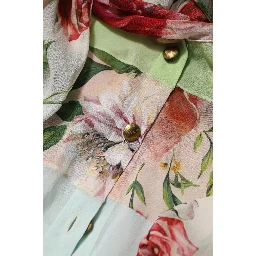 Multicolor Floral Patchwork Long Sleeves Top