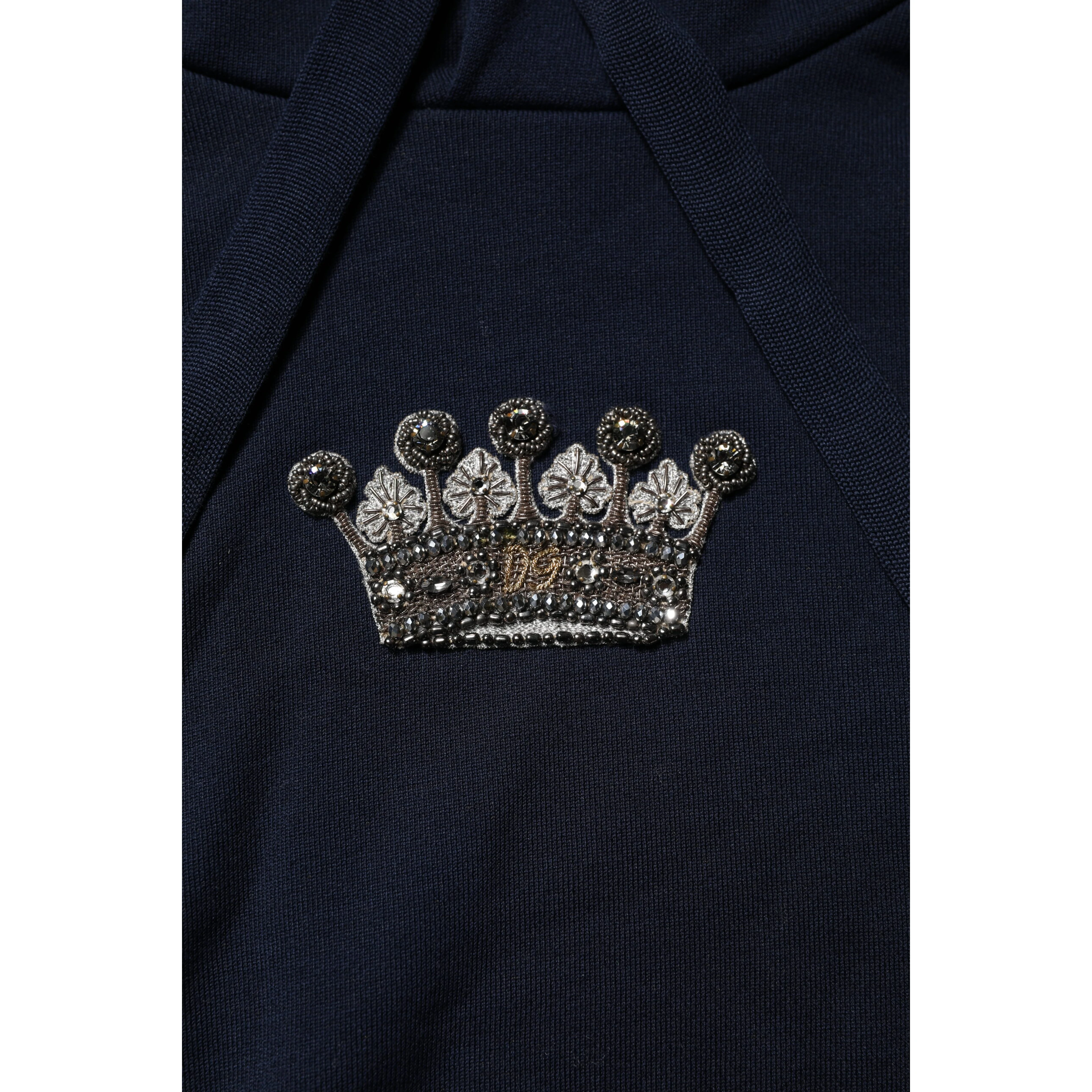 Black Crown Cotton Hooded Sweatshirt Sweater