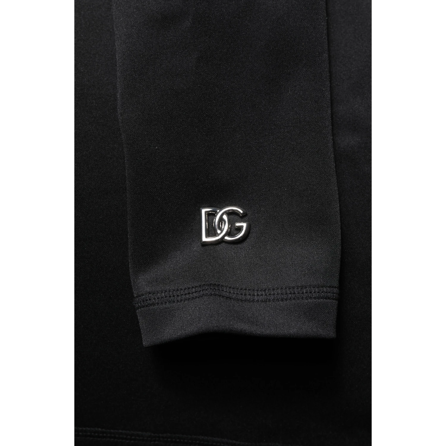 Black Polyester Turtleneck Pullover Sweater