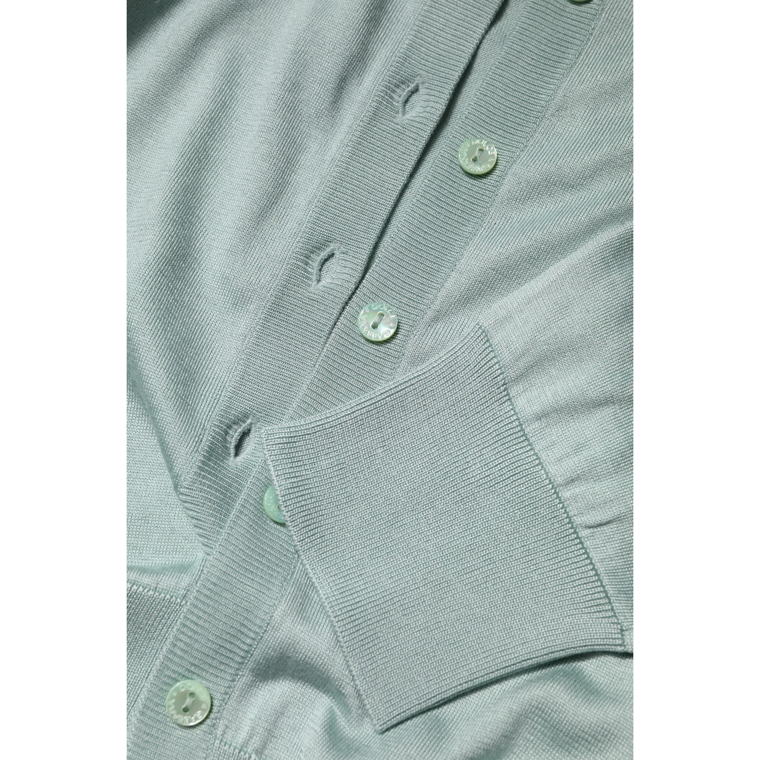 Light Green Silk Button Down Cardigan Sweater
