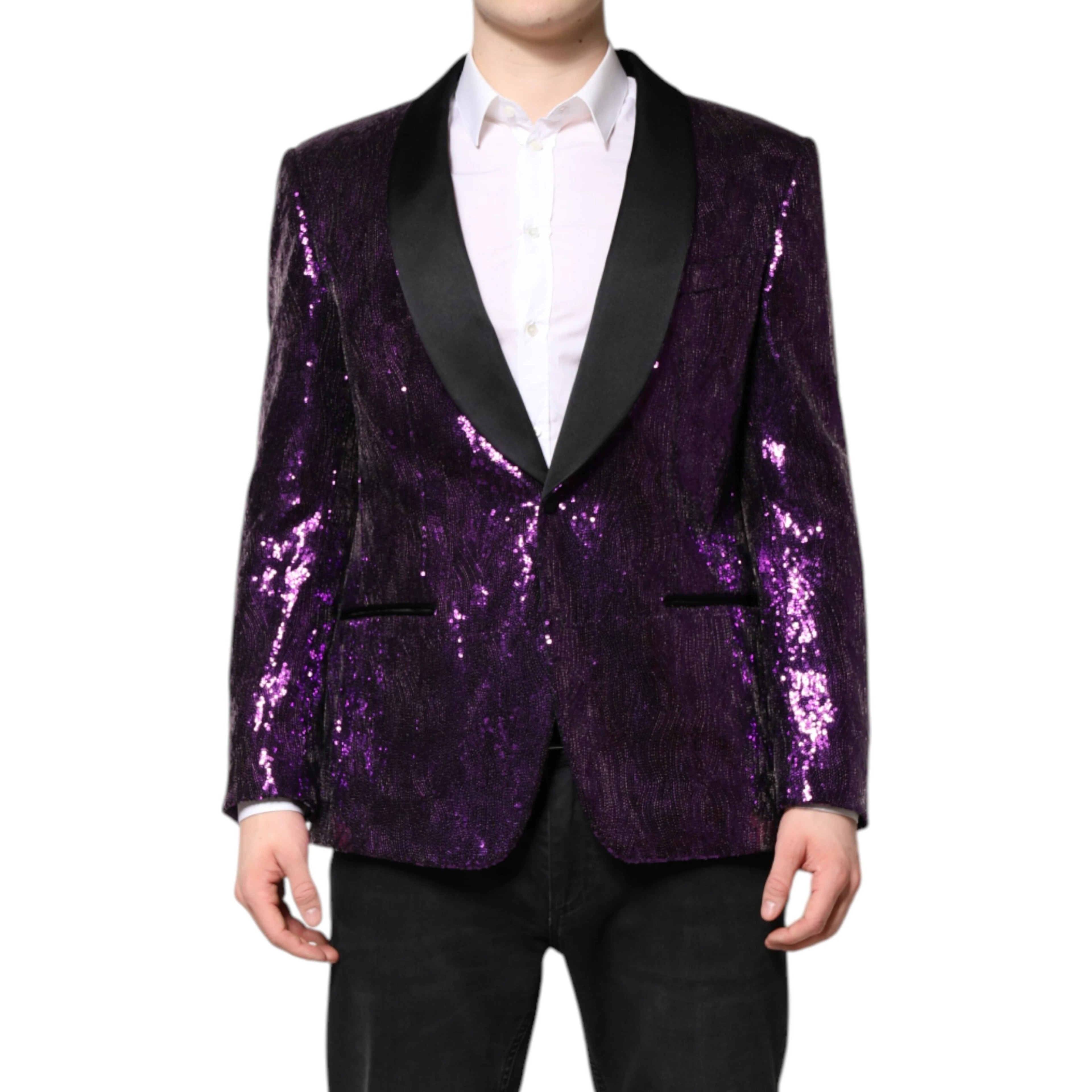Purple SICILIA Sequin Embellish Coat Jacket