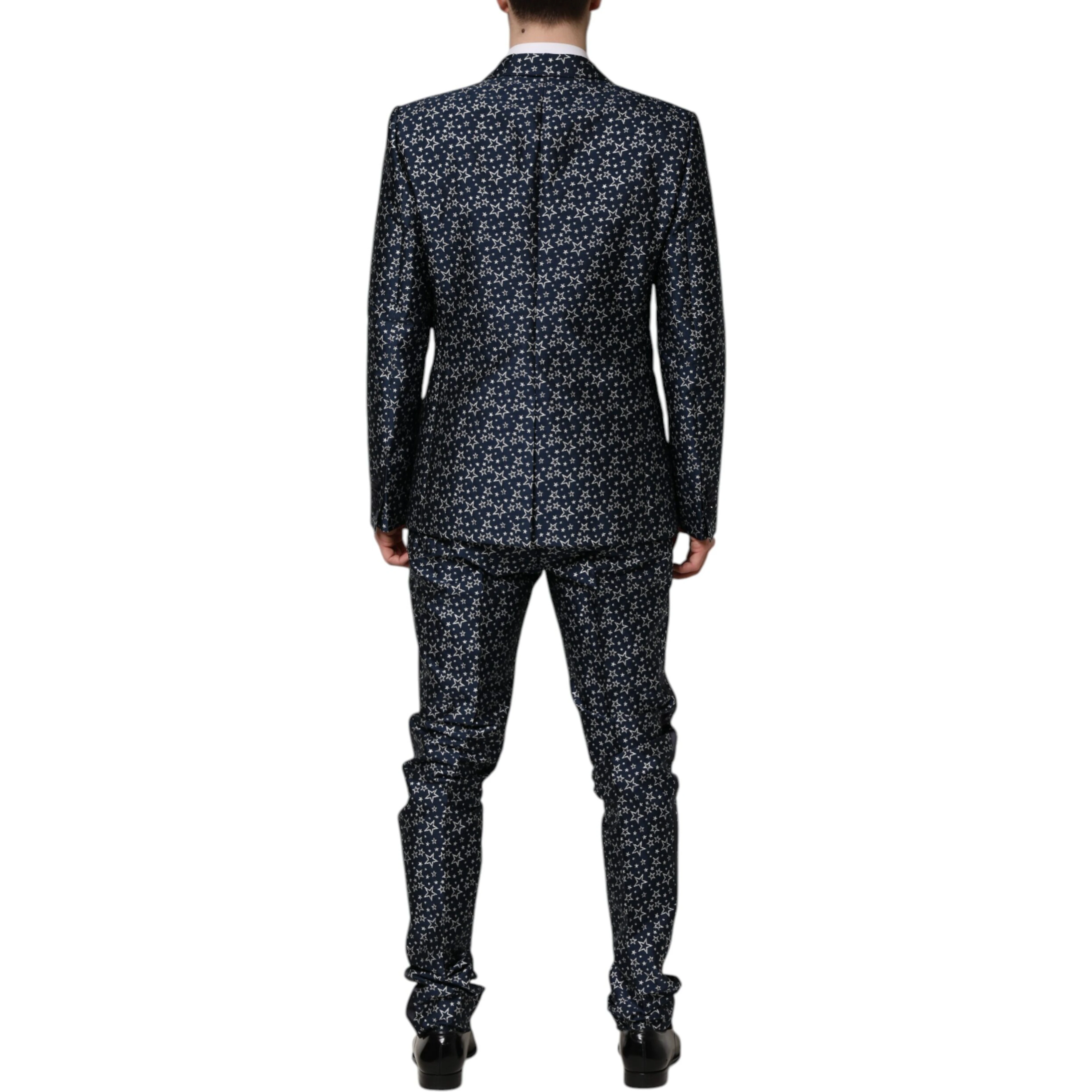 Blue MARTINI Star Jacquard 3 Piece Suit