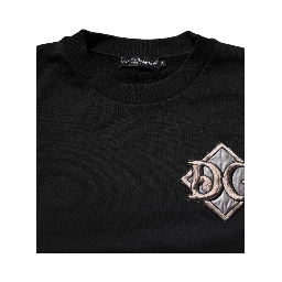 Black Logo Embroidery Sweatshirt Sweater