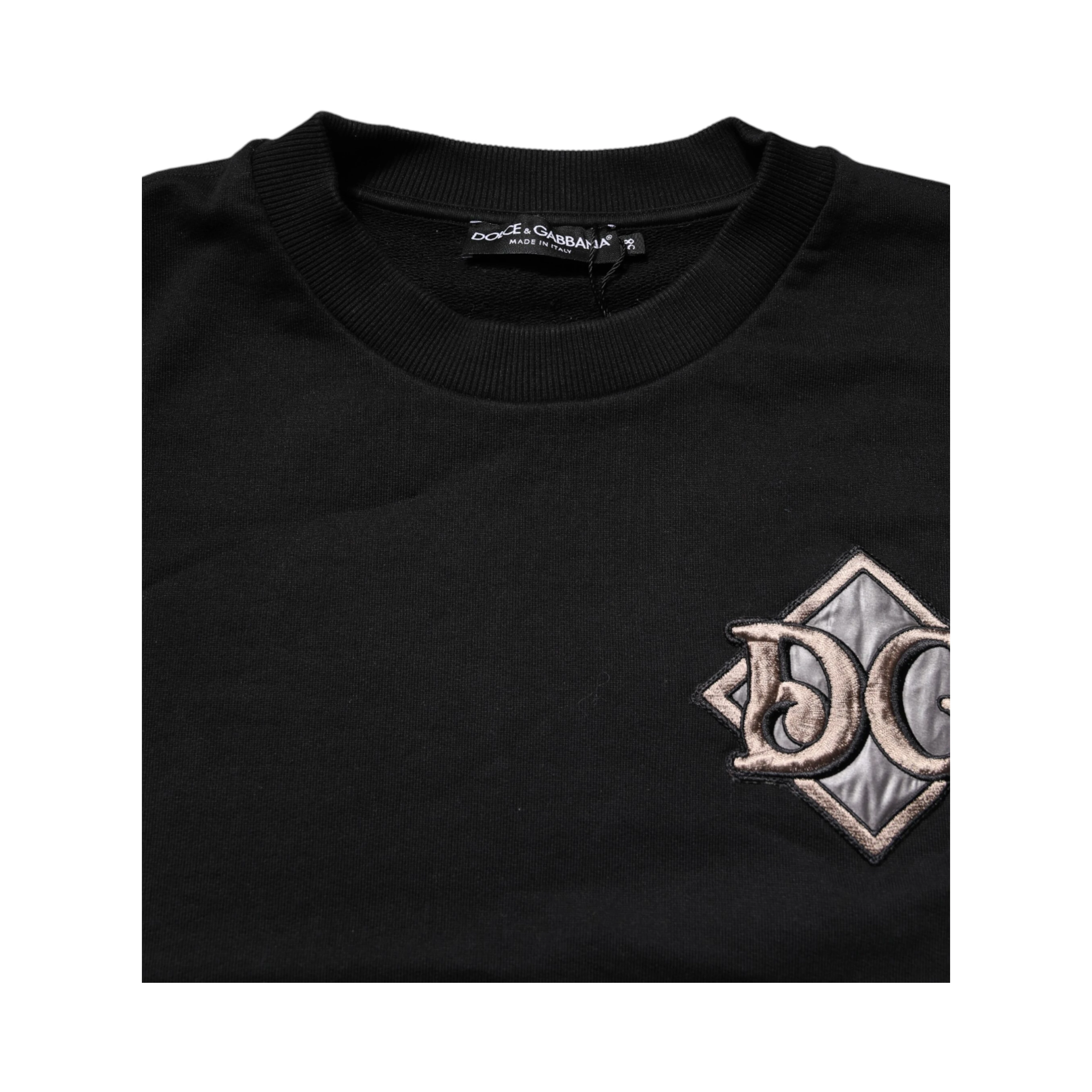Black Logo Embroidery Sweatshirt Sweater