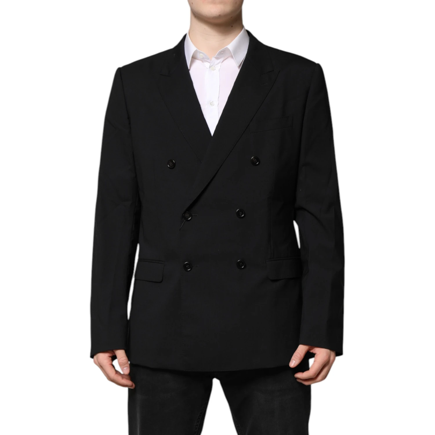 Black MARTINI Double Breasted Suit Jacket