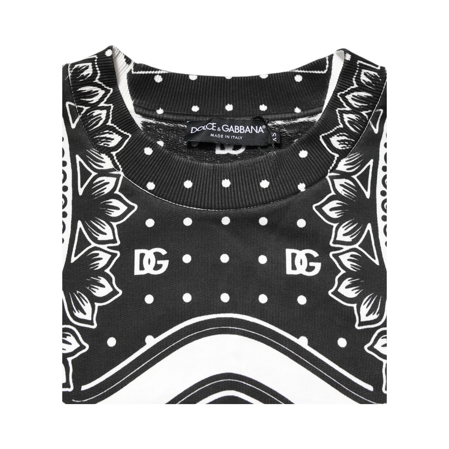 Black White Bandana Cotton Men Sweatshirt Sweater