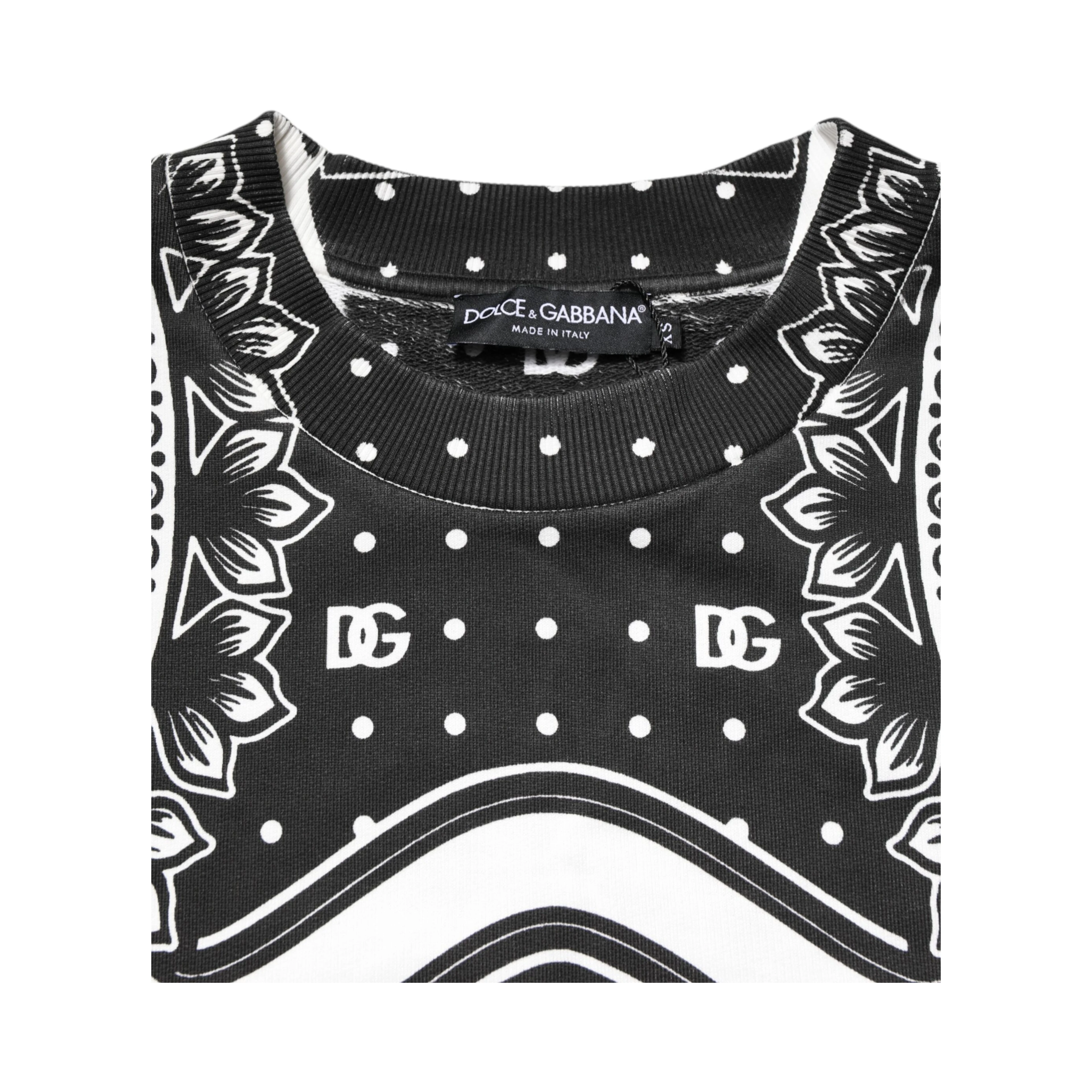 Black White Bandana Cotton Men Sweatshirt Sweater