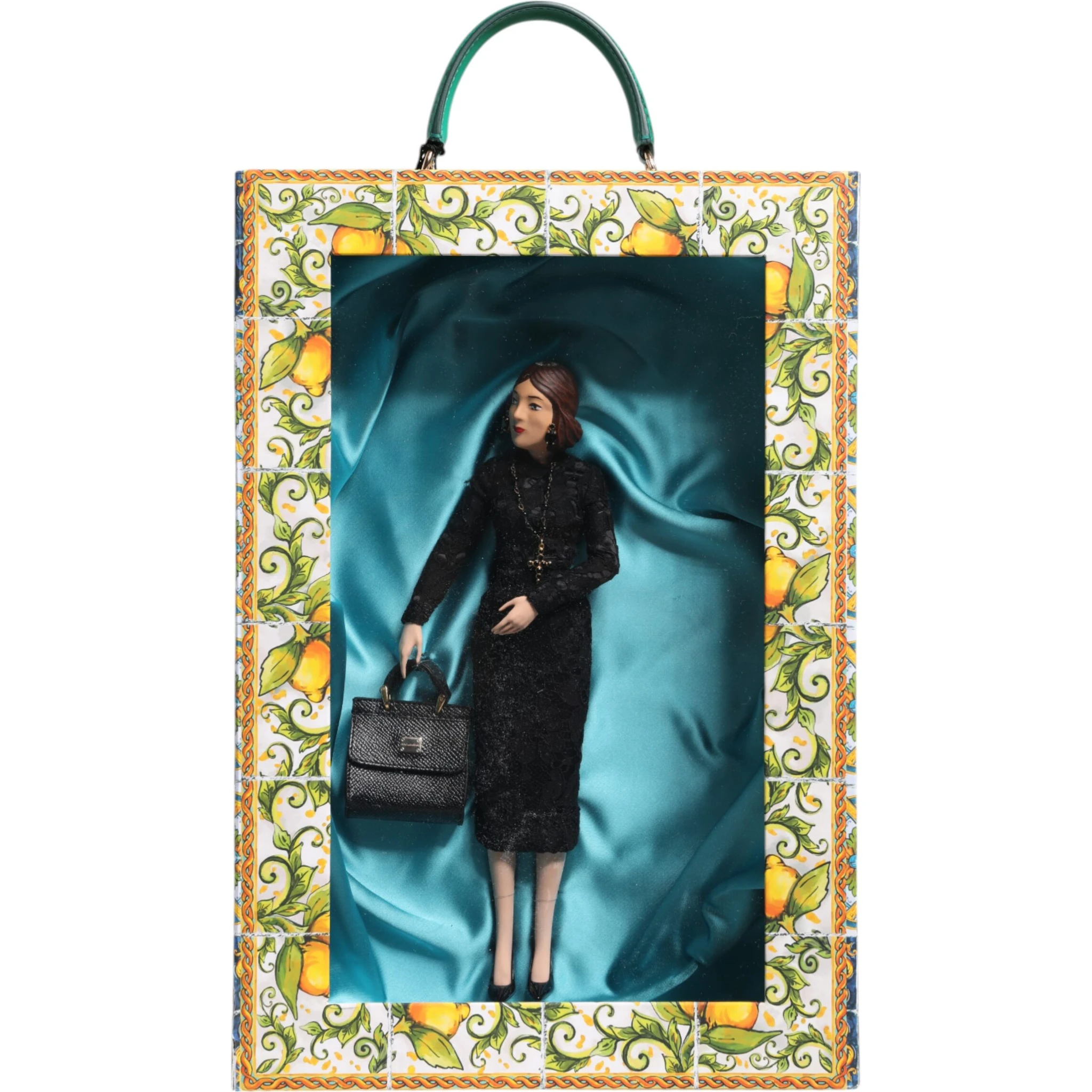 Black Dress MARIA Porcelain Fashion Show Leather Sicily Dolls