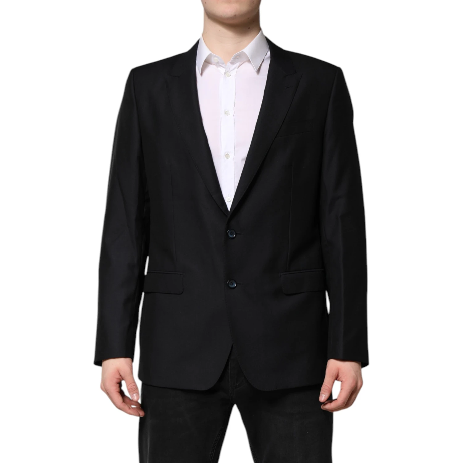 Dark Blue MARTINI Wool Blazer Coat Jacket
