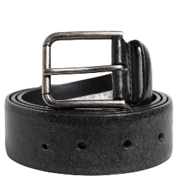 Black Classic Leather Metal Buckle Belt