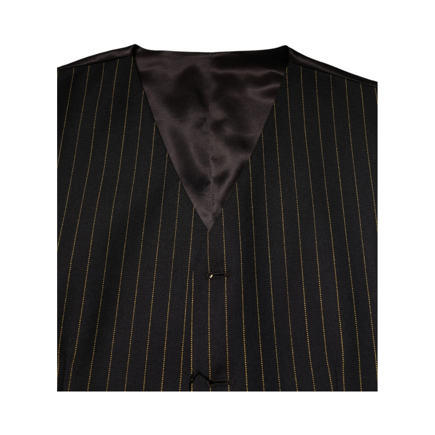 Black Stripes Wool Formal Men Waistcoat Vest