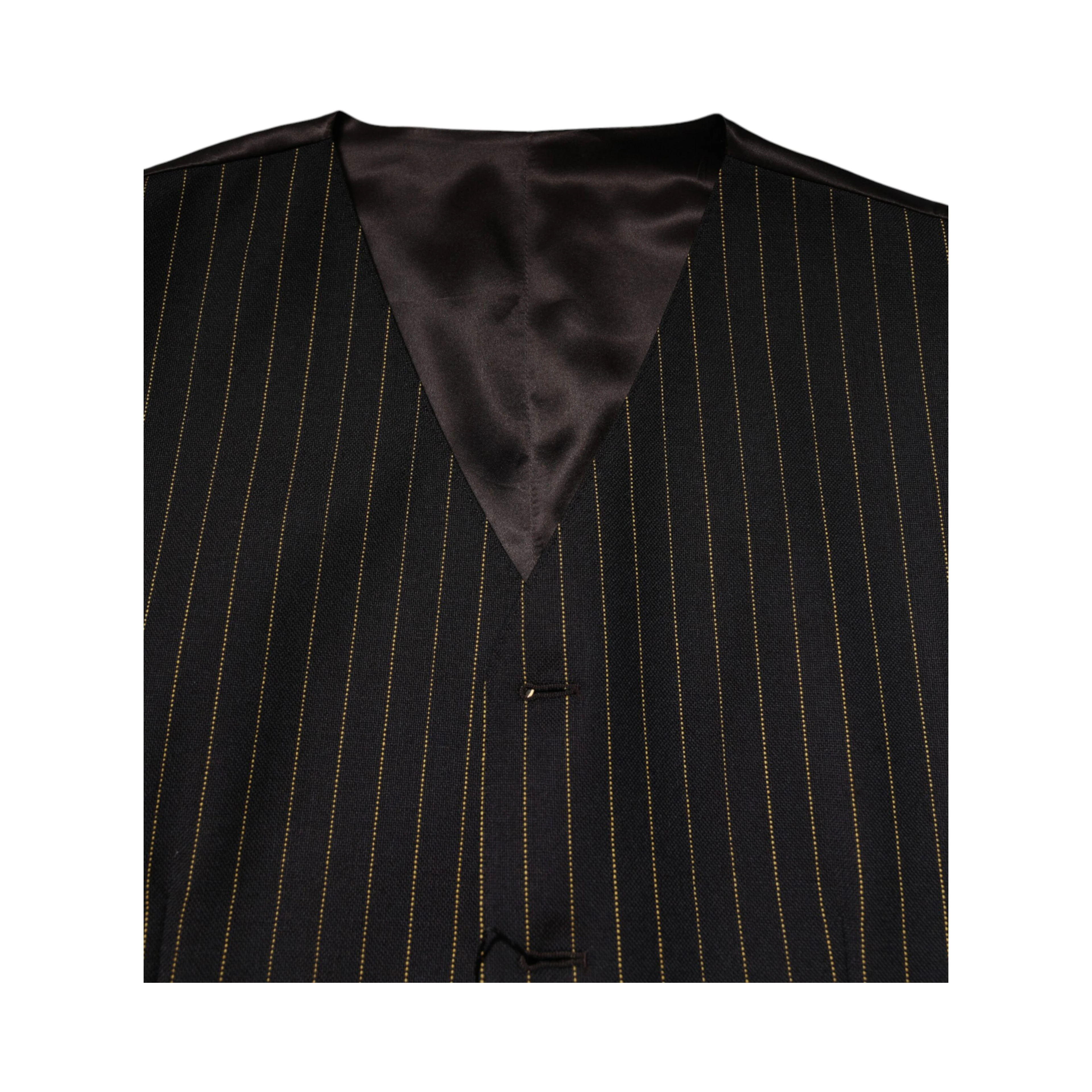 Black Stripes Wool Formal Men Waistcoat Vest