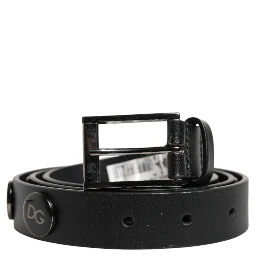 Black Luxury Leather DG Studs Buckle Belt