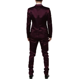 Dark Purple Silk 3Piece Single Breasted Suit