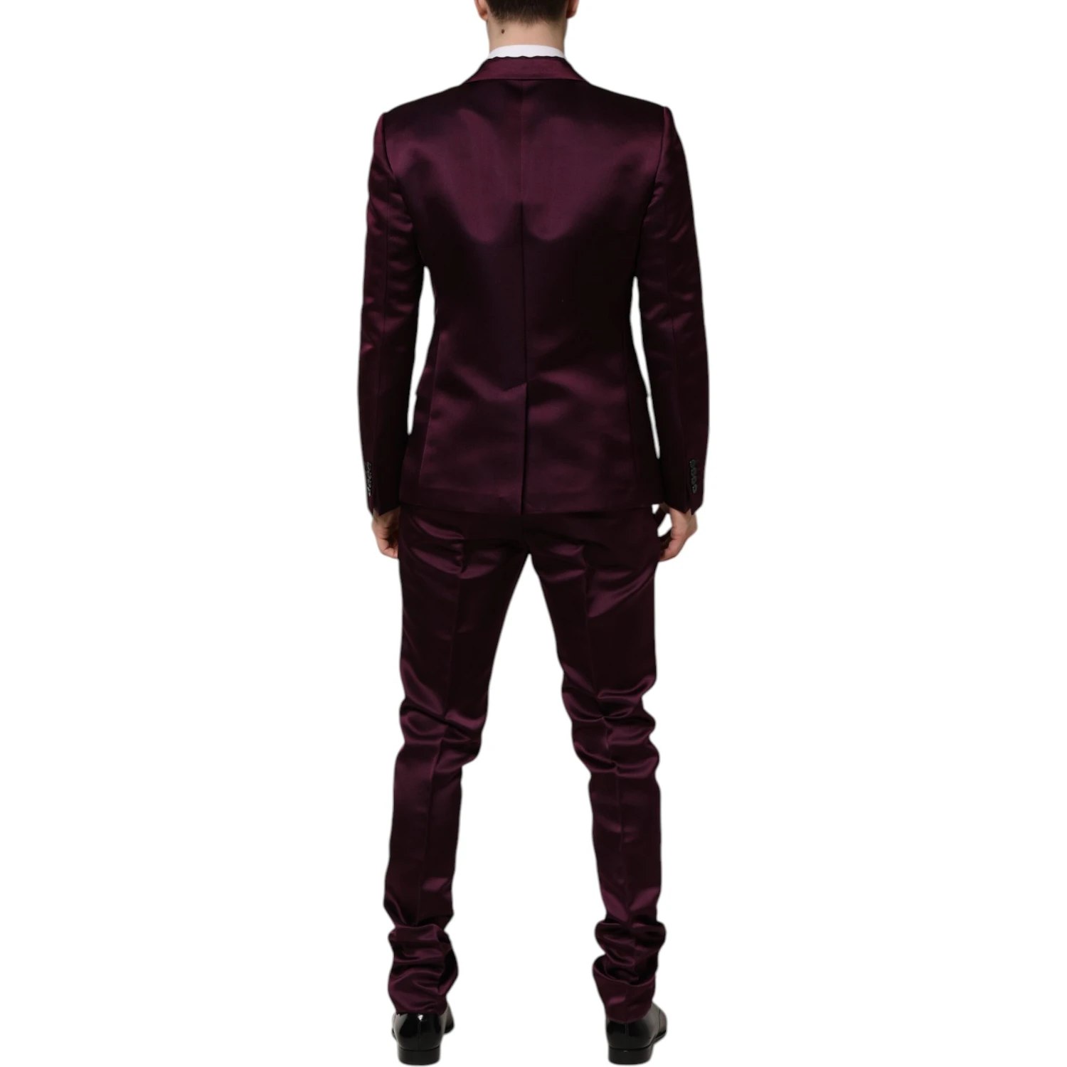 Dark Purple Silk 3Piece Single Breasted Suit