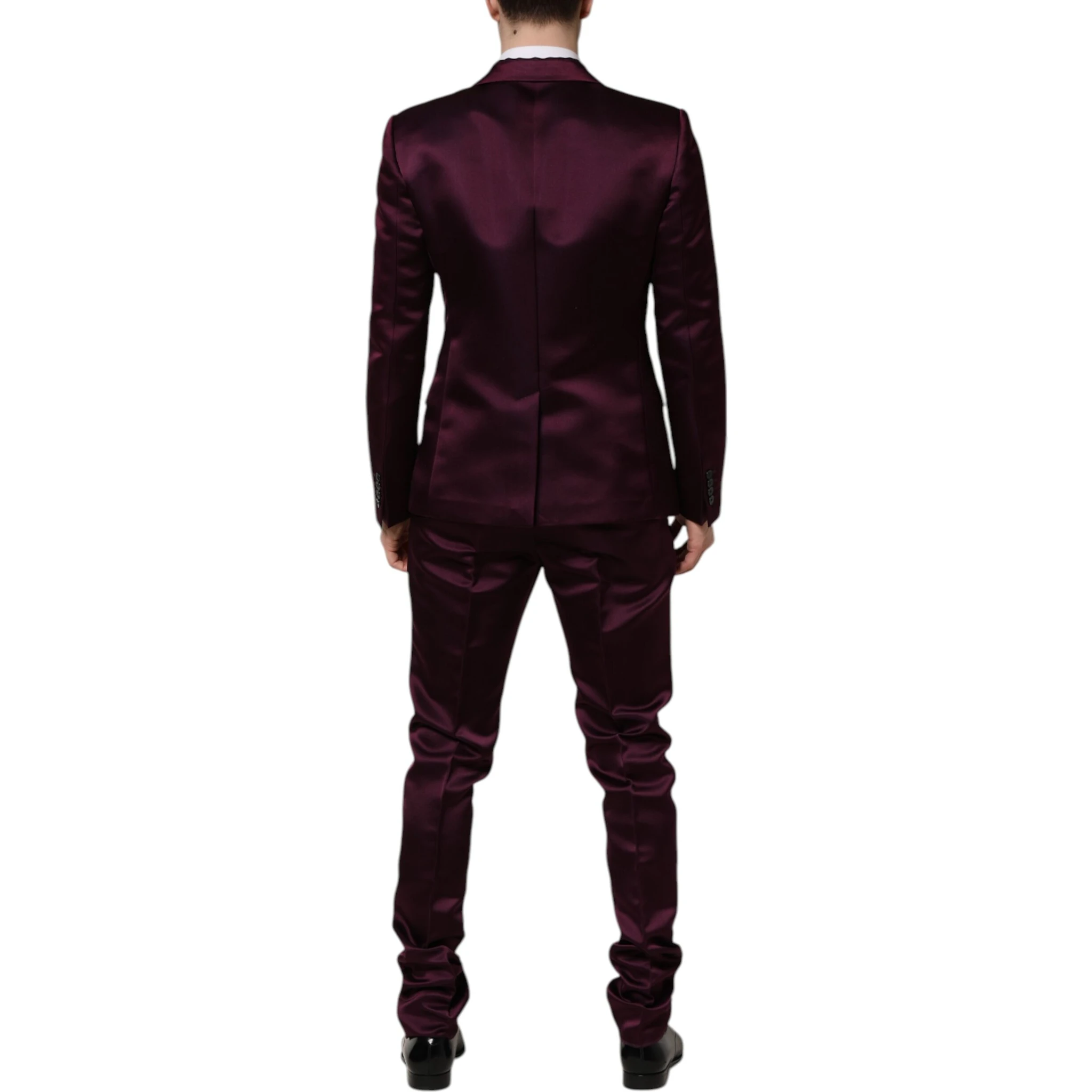 Dark Purple Silk 3Piece Single Breasted Suit