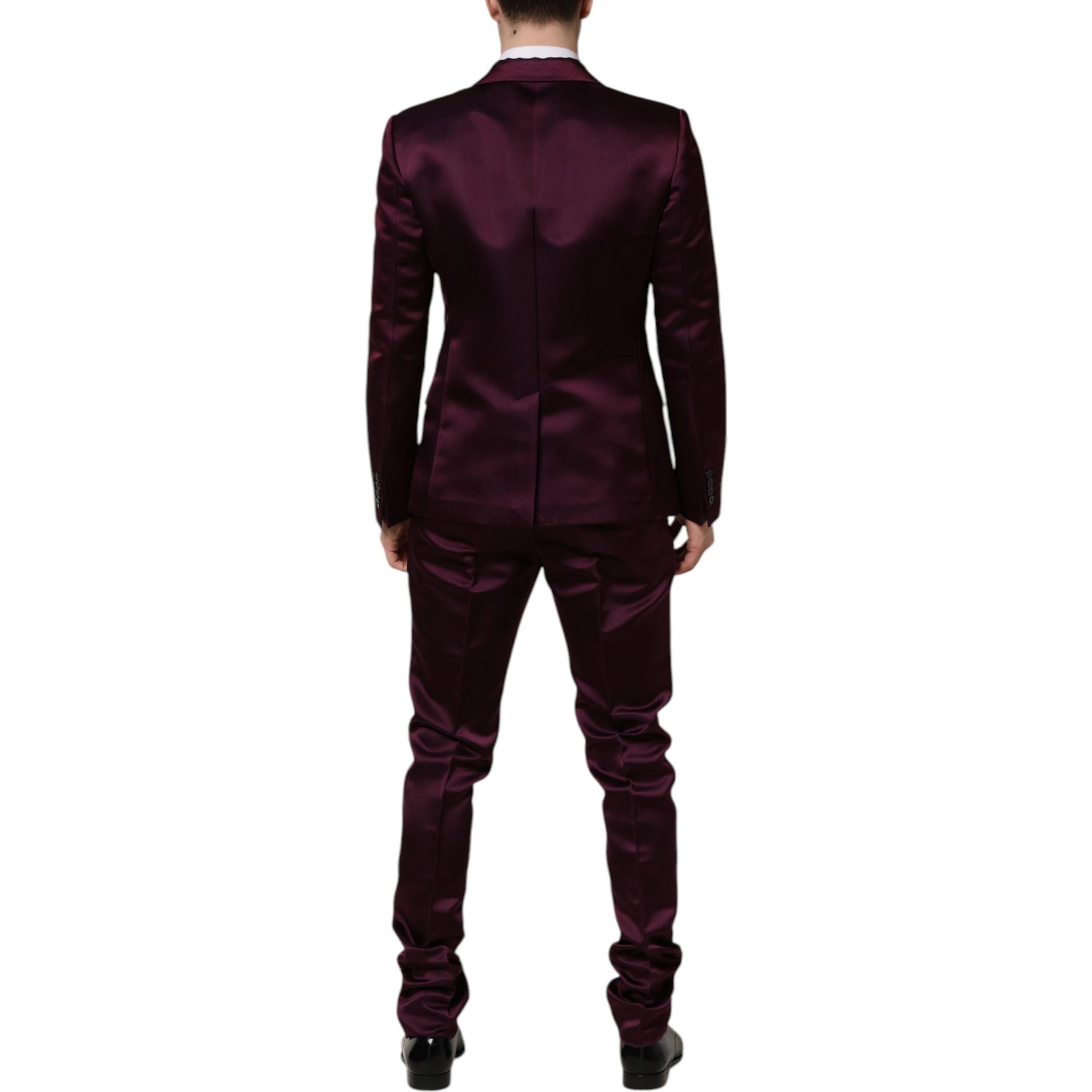 Dark Purple Silk 3Piece Single Breasted Suit