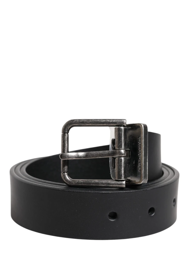 Black Classic Leather Metal Buckle Belt alternative
