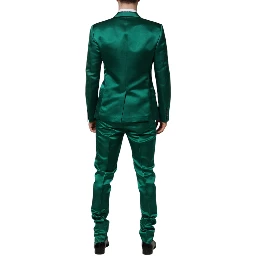 Green Silk 3 Piece Single Breasted Suit