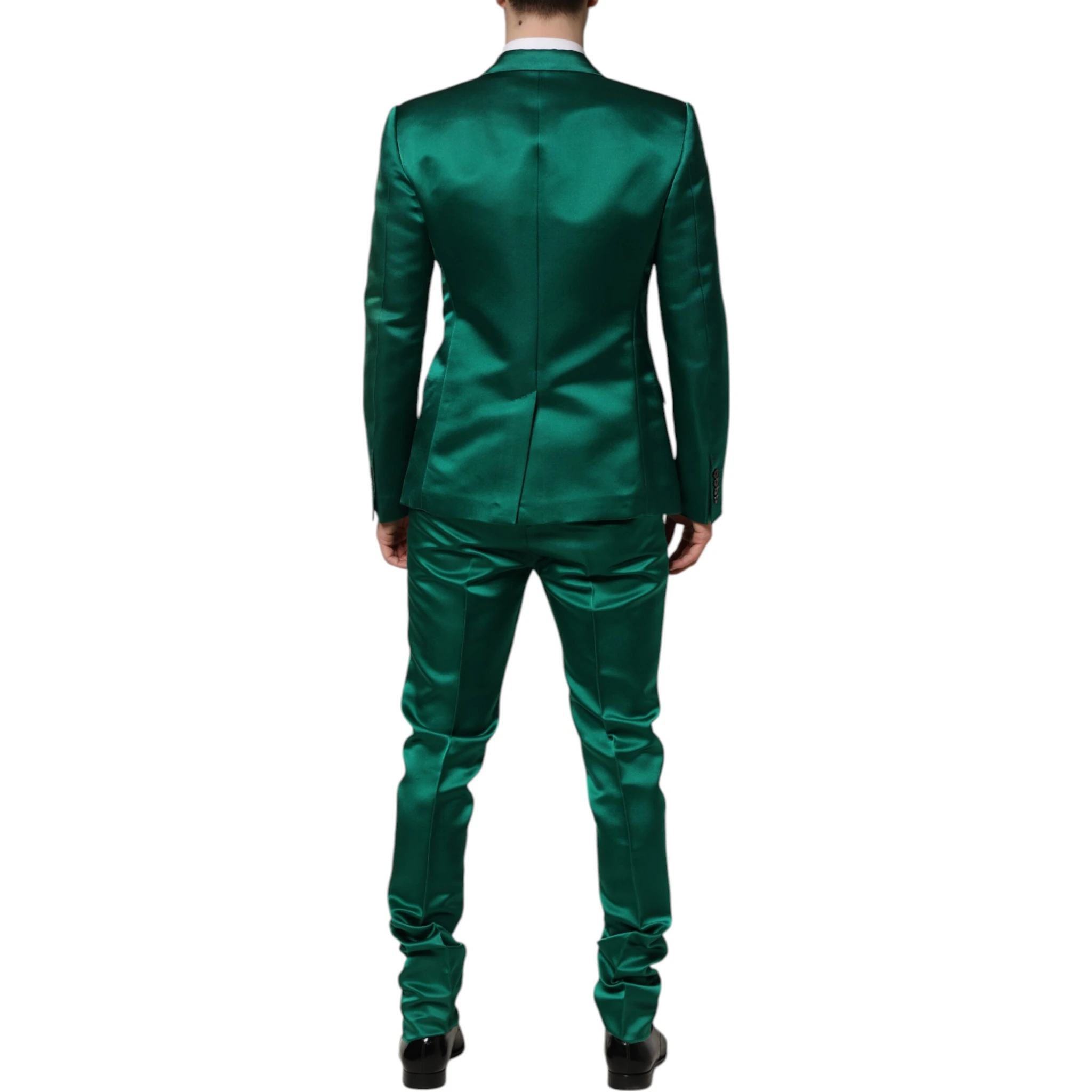 Green Silk 3 Piece Single Breasted Suit