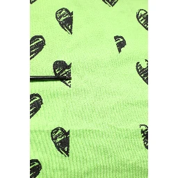 Green Heart Print Cotton Crew Neck T-shirt