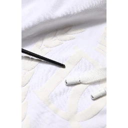 White Embossed Logo Hooded Sweatshirt Sweater