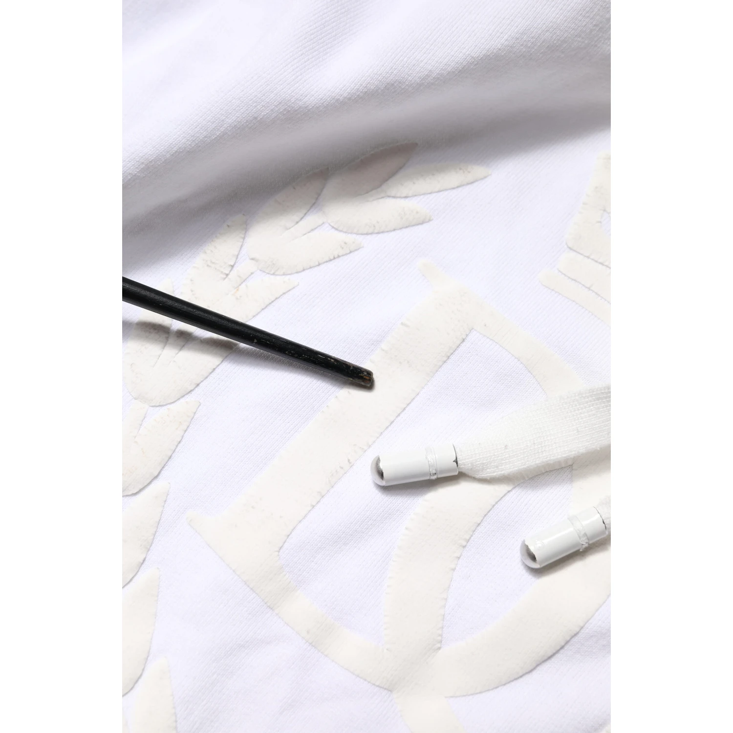 White Embossed Logo Hooded Sweatshirt Sweater
