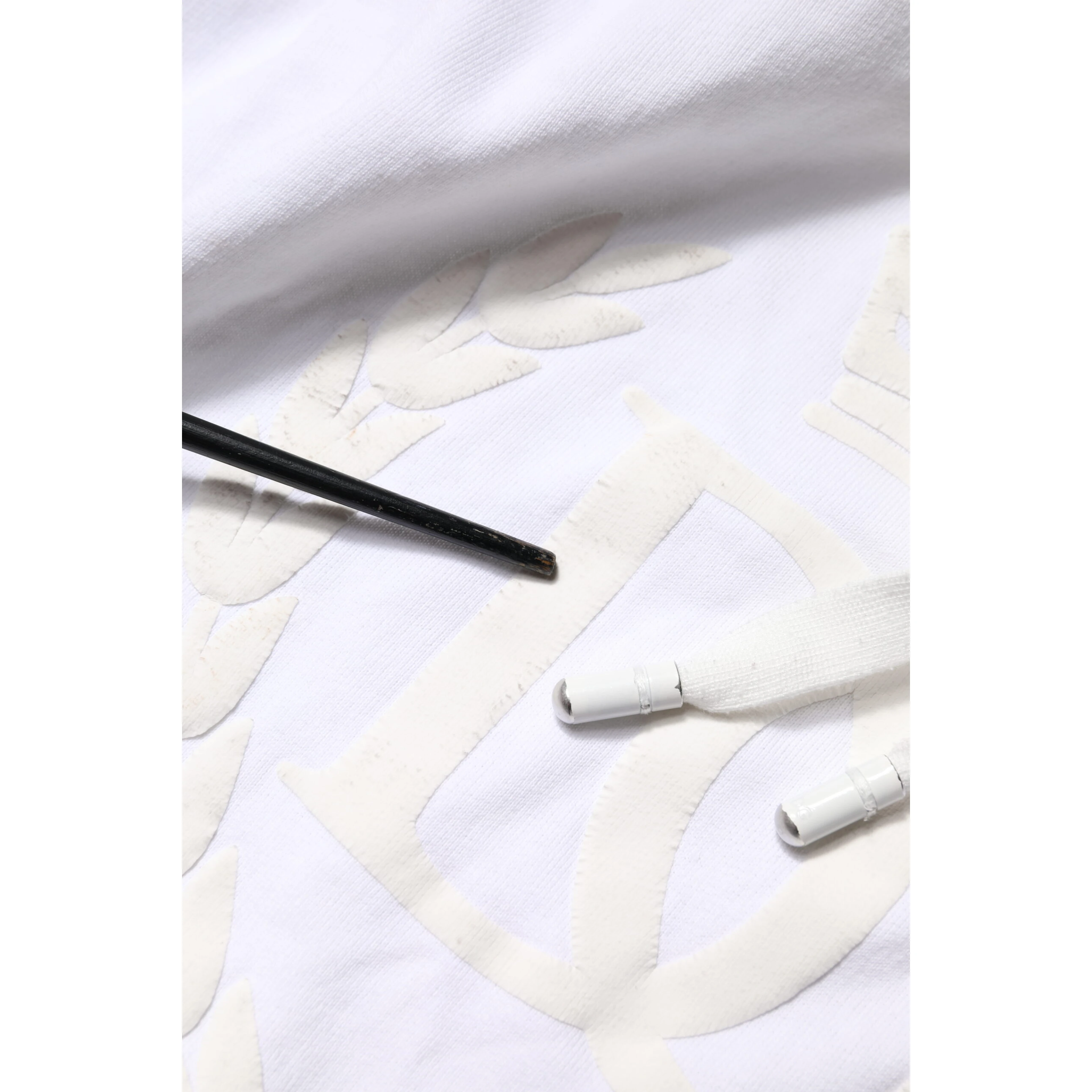 White Embossed Logo Hooded Sweatshirt Sweater