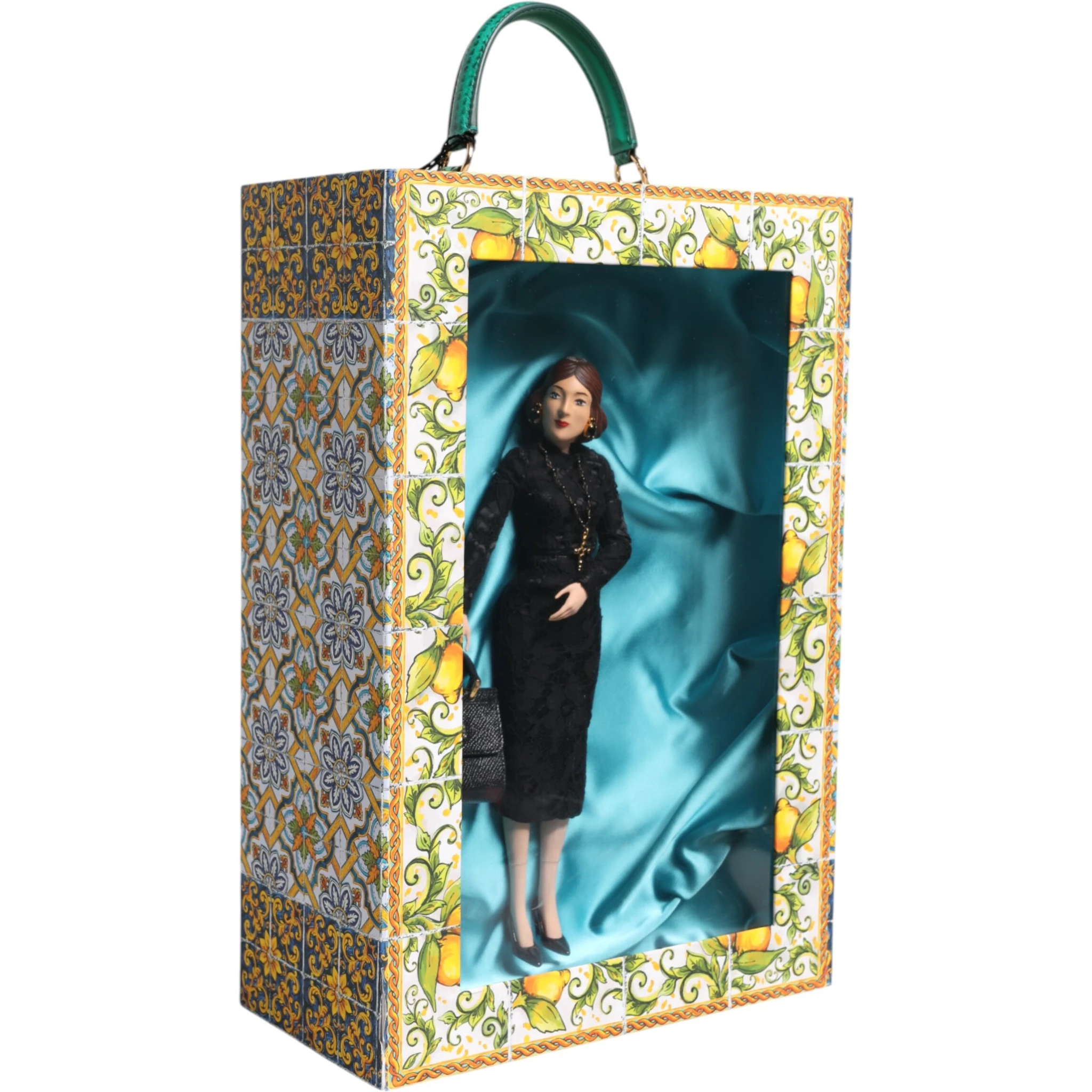 Black Dress MARIA Porcelain Fashion Show Leather Sicily Dolls