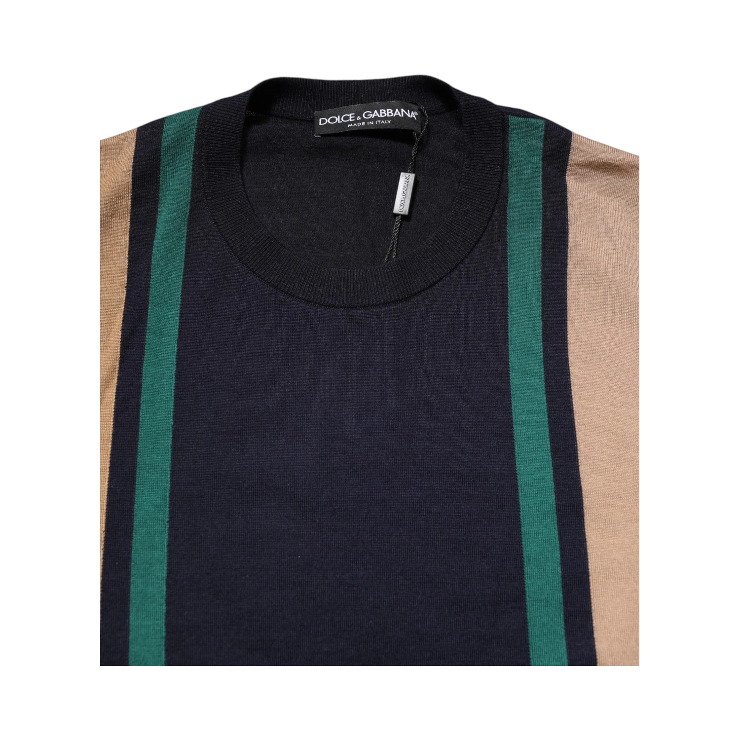 Multicolor Stripes Crew Neck Pullover Sweater