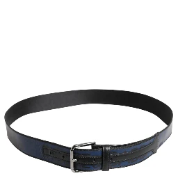 Black Blue DG Logo Silver Metal Buckle Belt